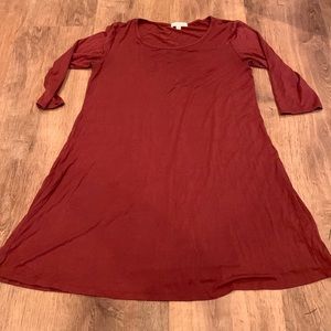 Nine Britton Maroon Swing Dress